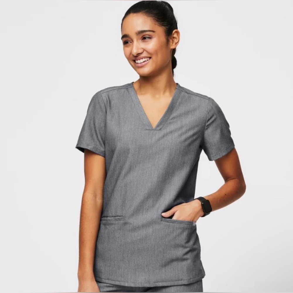 Figs Scrub Top Graphite Casma Top Size XXS